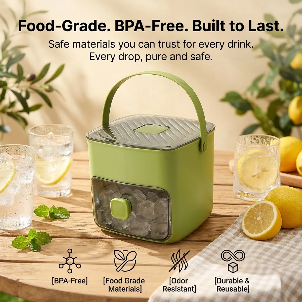 2-in-1 ice cube tray and extra-large storage bin set