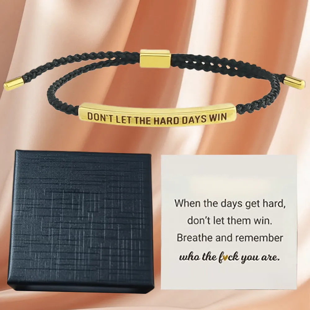 When Days Feel Heavy, This Bracelet Reminds You to Keep Going - Gold / Black