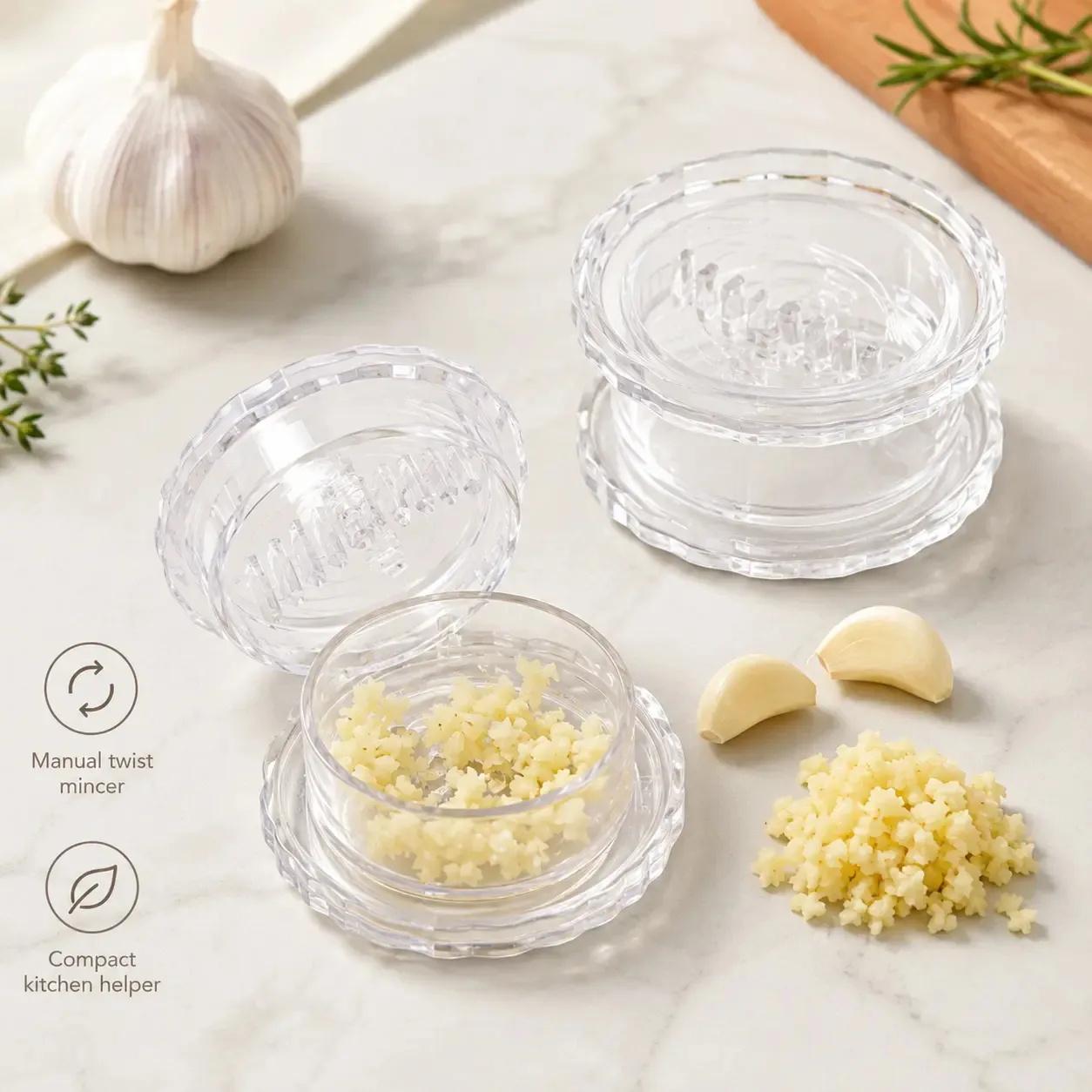 Clear Manual Garlic Twister and Ginger Mincer Tool - Buy 1