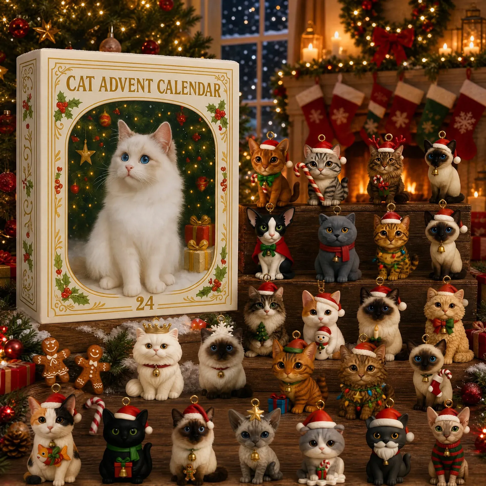 Advent Calendar 2026 Cat Advent Calendar - Giftfor Adults Friends CatOwners and Lovers Christmas Holiday Countdown Gift（Single-sided printing） - Buy 1